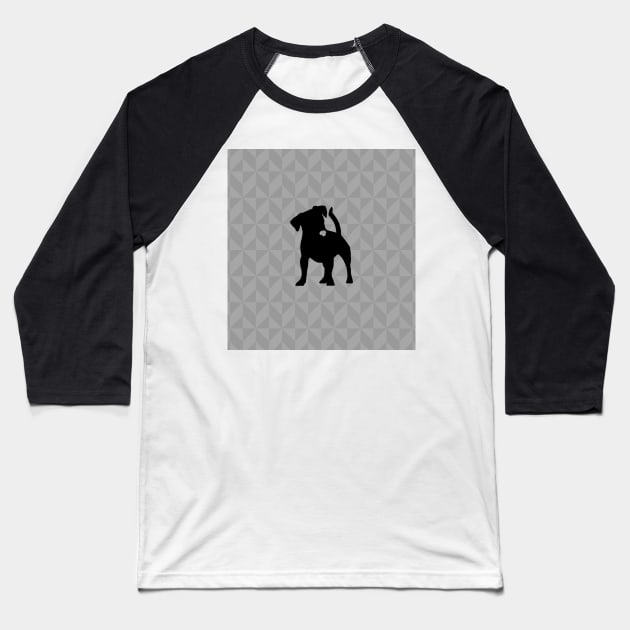 Jack Russell Terrier Dog Lover Gift - Scandi Geometric Silhouette Baseball T-Shirt by Elsie Bee Designs